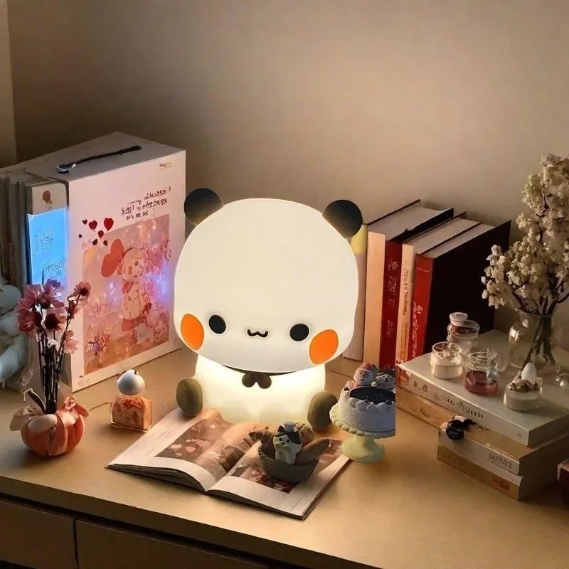 Panda Pat Led Night Light Bubu and Dudu Cute Animal Cartoon Lamp for Kids Bedside Bedroom Living Room Decorative Kawaii Bear Gi
